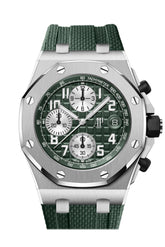 Audemars Piguet Royal Oak Offshore 42 Khaki Green Dial Rubber Strap Watch 26238Ti.oo.a056Ca.01